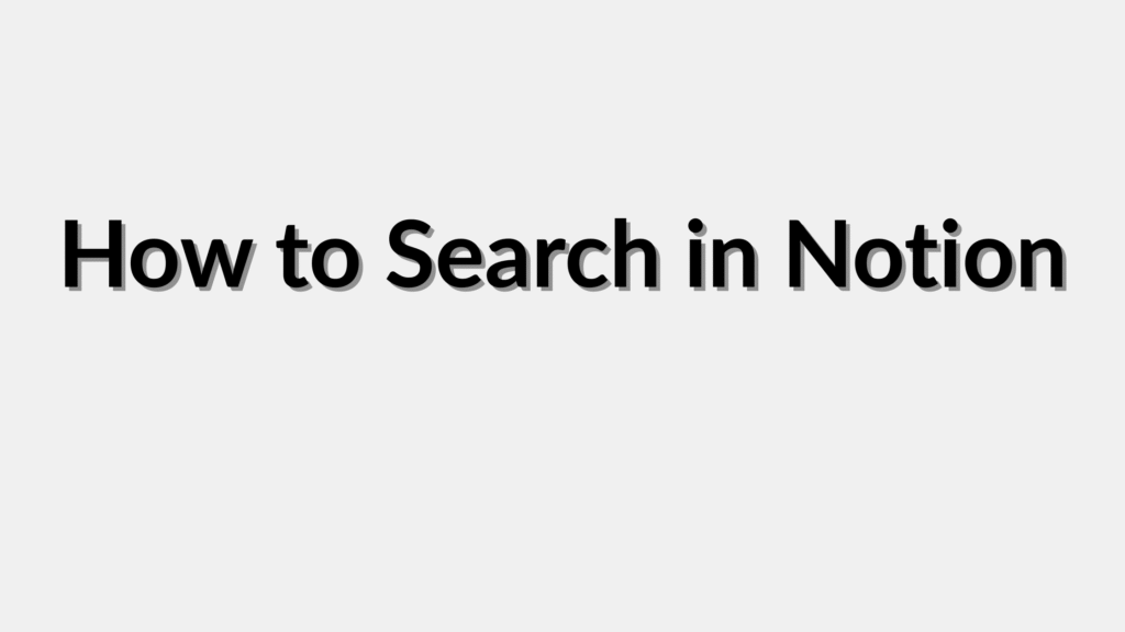 Search in Notion