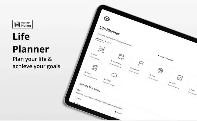 Optimal Resolution System by Nicheplates – Notion yearly and quarterly goal planner